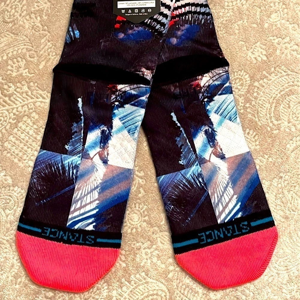 Brand New Stance Dwayne Wade Collection Casual Crew Cushion Socks Tropical Miami - Picture 9 of 15